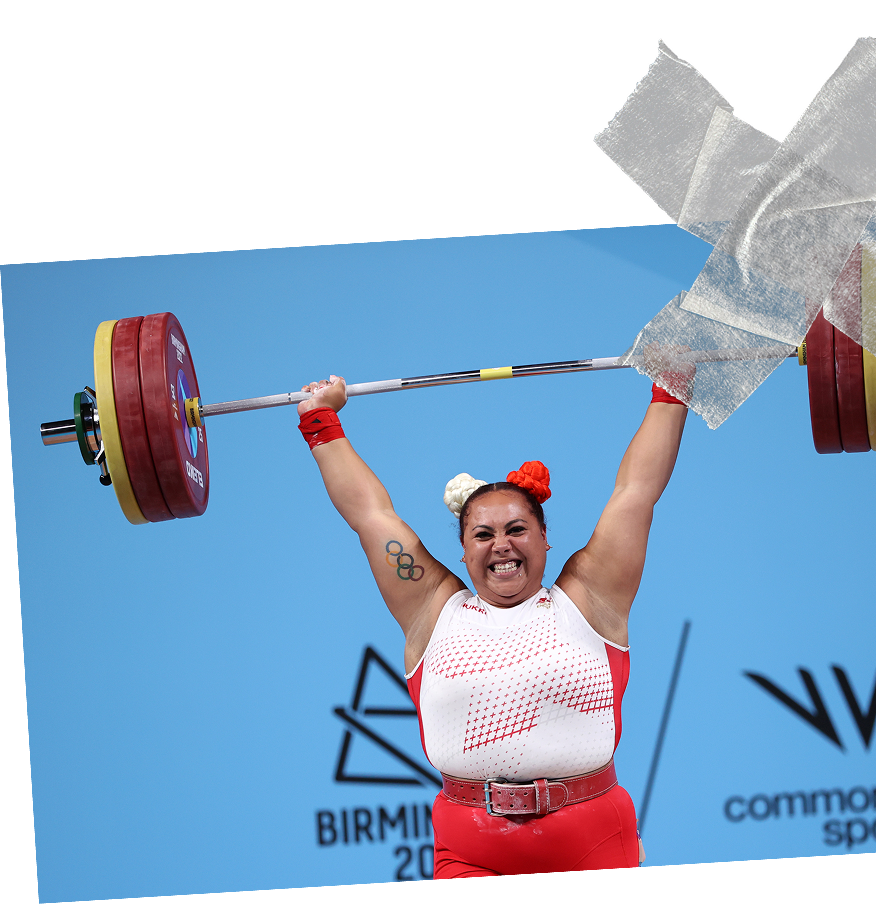 Athlete posing strong